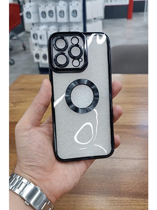 Musal iPhone 15 Pro Max Kılıf Köşeleri Renkli Şeffaf Kamera Korumalı Silikon Luxury Kapak