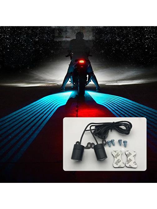 Pazariz Araba Motosiklet Melek Kanatları Led Projeksiyon Lambası Lazer Karşılama Işığı Mavi