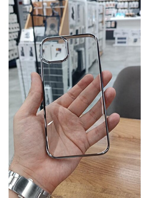 Musal iPhone 15 Kılıf Kamera ve Lens Korumalı Şeffaf Renkli Çerçeveli Sert PC Lüx Kapak