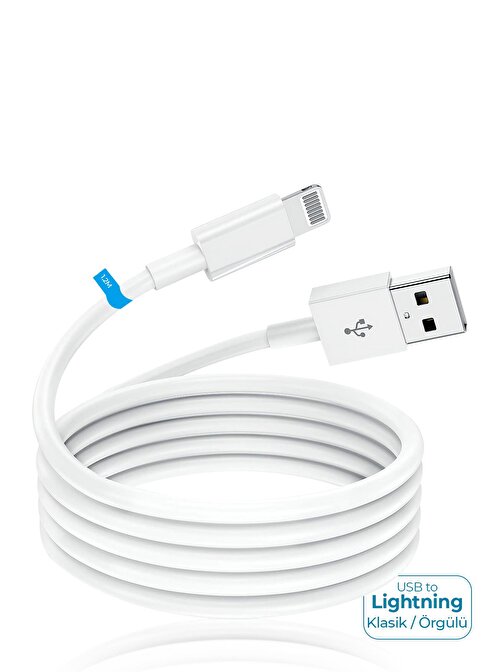 Deji Apple iPhone 5 - 5S - 6 - 6S - 7 Plus - SE Serisi USB to Lightning Hızlı Şarj Kablosu Beyaz