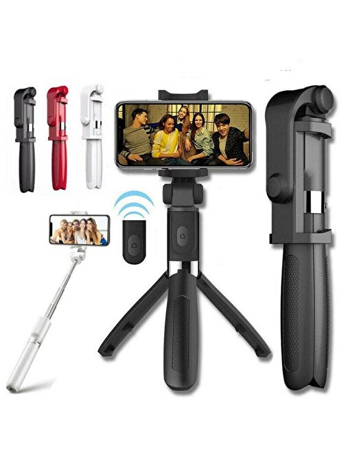 Baskaya Selfie Stick L01 Bluetooth Kumandalı Selfie Çubuğu Tripod Monopod