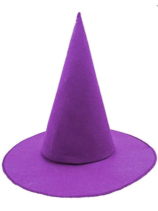 peanelife Mor Renk Keçe Cadı Şapkası Yetişkin Çocuk Uyumlu 35X38 cm