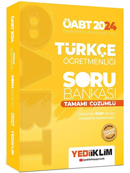 Yediiklim Yayınları Yediiklim Yayınları 2024 ÖABT Türkçe Öğretmenliği Tamamı Çözümlü Soru Bankası