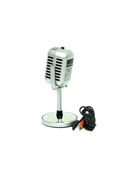 Peanelife Karaoke Mikrofon Silver Speaker Hediyelik