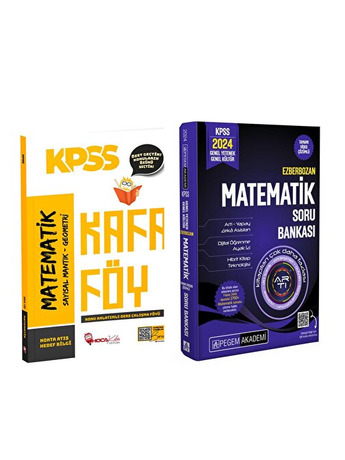 Akm Kitap Hoca Kafası KPSS Matematik Konu Anlatımlı Kafa Föy ve Pegem Soru Bankası Seti 2 Kitap