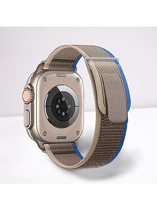 Cosmostech Apple Watch 1 - 2 - 3 - 4 - 5 - 6 - Se - 7 - 8 - Ultra 42 - 44 - 45 - 49 mm Hasır Akıllı Saat Kordonu Mavi