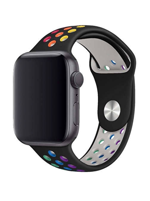 Pazariz Apple Watch 8 Seri 45 mm Silikon Delikli Spor Akıllı Saat Kordonu