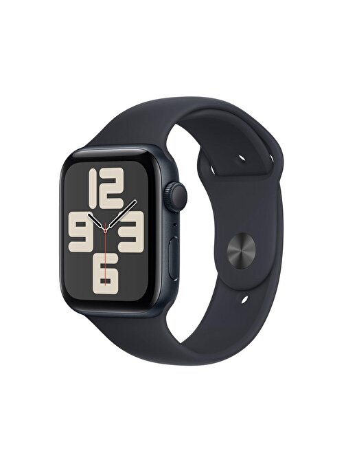 Apple Watch Series  SE Apple Uyumlu 44 mm Alüminyum Kasa Midnight Kordonlu Akıllı Saat Siyah