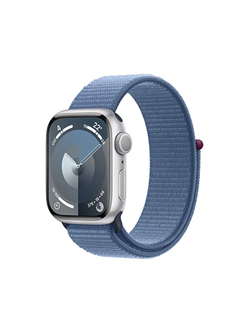 Apple Watch Series  9 Apple Uyumlu 41 mm Alüminyum Kasa Mavi Kordonlu Akıllı Saat