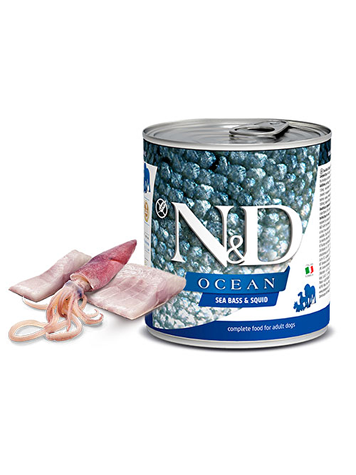 N&D Ocean Levrek Ve Mürekkep Balıklı Yetişkin Köpek Konservesi 6 Adet 285 Gr