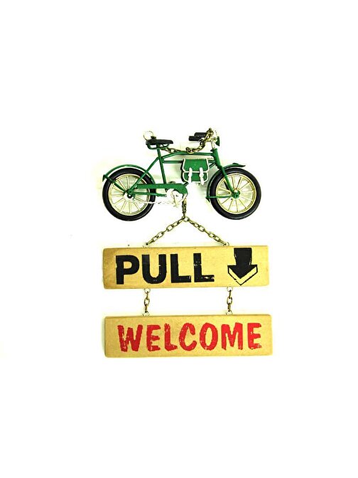 Peanelife Dekoratif Metal Kapı Yazısı Bisiklet Vintage Dekoratif Hediyelik