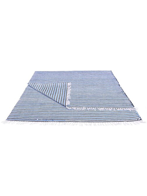 Kustulli Setenay El Dokuması Penye Kilim Mavi/Siyah 100x200 cm K0684 S1/R15