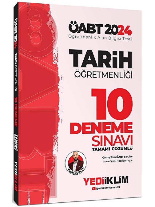 Yediiklim Yayınları Yediiklim Yayınları 2024 ÖABT Tarih Öğretmenliği Tamamı Çözümlü 10 Deneme