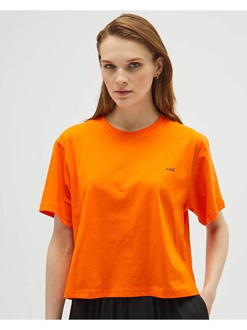 Turuncu Oversize Crop T-shirt