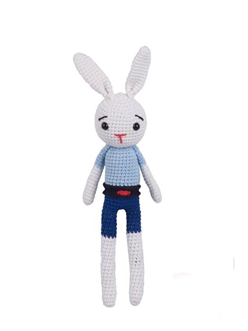 Nostaljik Lezzetler Uyku Arkadaşı Mavi Tavşan Oyuncak Amigurumi 0 - 12 Ay