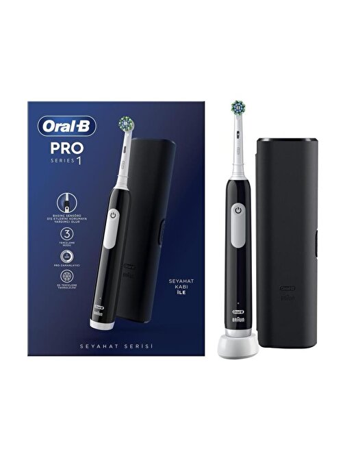 Oral-B Pro Series 1 Şarjlı Diş Fırçası Siyah + Seyahat Kabı