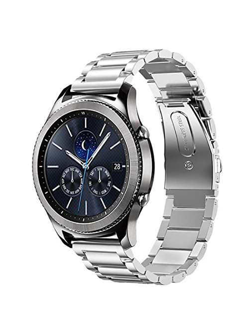 Musal Huawei Watch Gt Gt2 Gt2e Gt2 Pro Gt3 Gt3 Pro Watch 3 3 Pro Metal Katlamalı Çelik 46 mm Akıllı Saat Gümüş