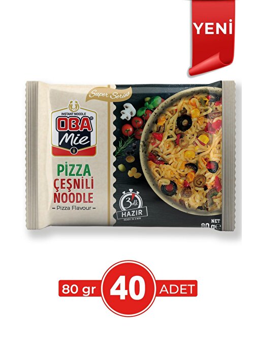 Oba Mie Pizza Çeşnili Noodle 40'lı Paket