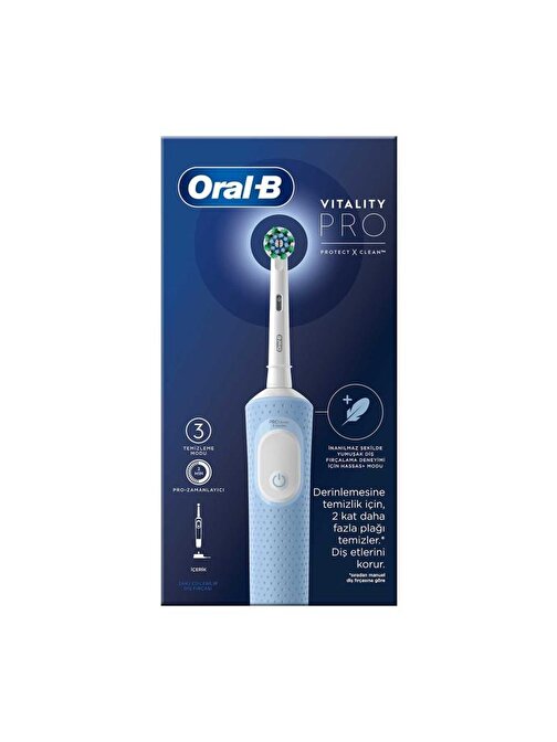 Oral-B D103 Vitality Pro Cross Action Şarjlı Diş Fırçası - Mavi
