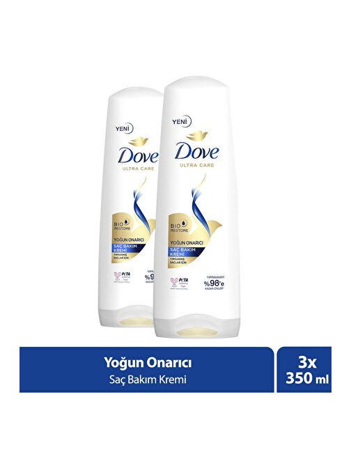Dove Ultra Care Saç Bakım Kremi Yoğun Onarıcı Yıpranmış Saçlar İçin 350 ml x2
