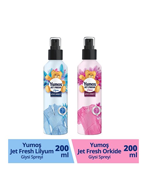 Yumoş Jet Fresh Giysi Spreyi Lilyum 200 Ml X1 + Yumoş Jet Fresh Giysi Spreyi Orkide 200 Ml