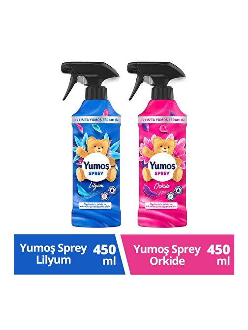 Yumoş Sprey Yıkaması Zor Eşyalar Için Orkide 450 Ml X1 + Yumoş Sprey Lilyum 450 Ml X1