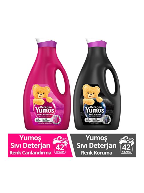 Yumoş Sıvı Bakım Çamaşır Deterjanı Renkli Giysiler 2520 Ml X1 + Siyah Ve Koyu Renkli Giysiler X1