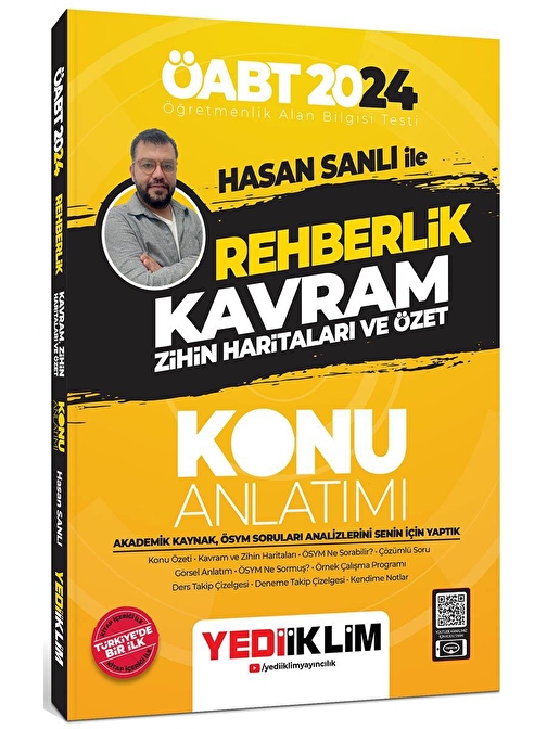 Yediiklim Yayınları Yediiklim Yayınları 2024 ÖABT Hasan Sanlı İle Rehberlik Kavram Zihin Haritaları Ve Özet Konu Anlatımı