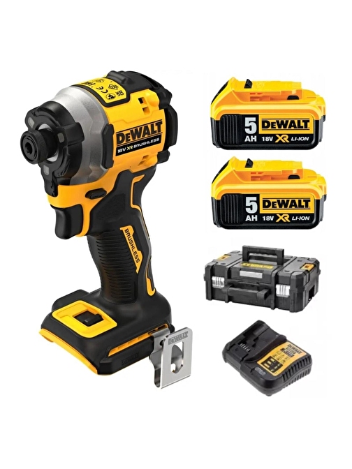 Dewalt Dcf850P2T 18V 5.0Ah Li-İon Kömürsüz Çift Akülü Darbeli Tornavida