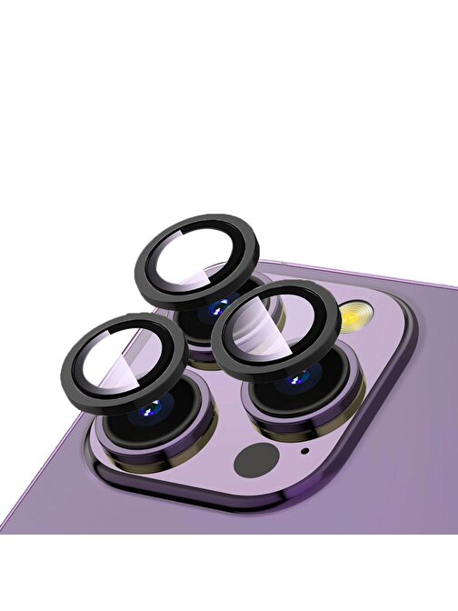Gpack CL-12 Apple iPhone 14 Pro A Kalite Safir Metal Kamera Lens Koruyucu Siyah İnce Slim