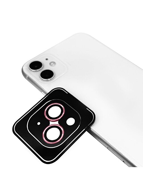 Gpack CL-11 Apple iPhone 12 Mini A Kalite Safir Metal Kamera Lens Koruyucu Pembe İnce Slim
