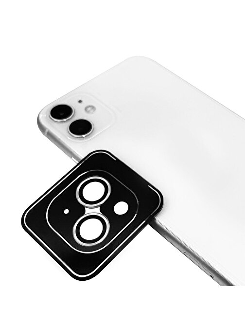 Gpack CL-11 Apple iPhone 12 Mini A Kalite Safir Metal Kamera Lens Koruyucu Siyah İnce Slim