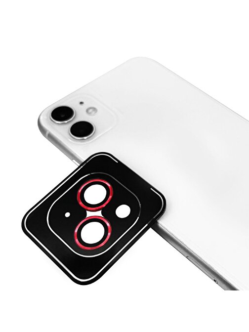 Gpack CL-11 Apple iPhone 13 Mini A Kalite Safir Metal Kamera Lens Koruyucu Kırmızı İnce Slim