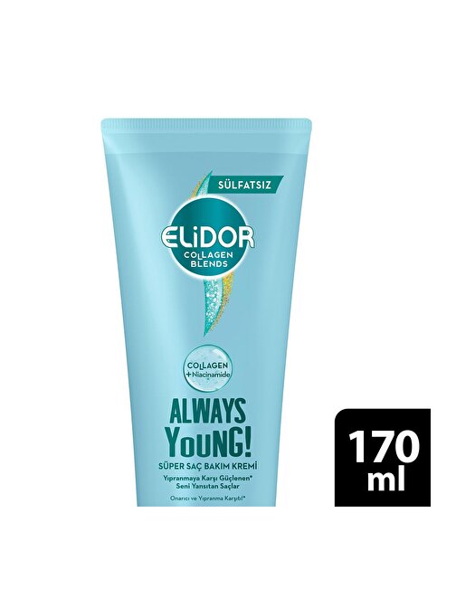 Elidor Collagen Blends Sülfatsız Süper Saç Bakım Kremi Always Young Onarıcı Yıpranma Karşıtı 170 ml
