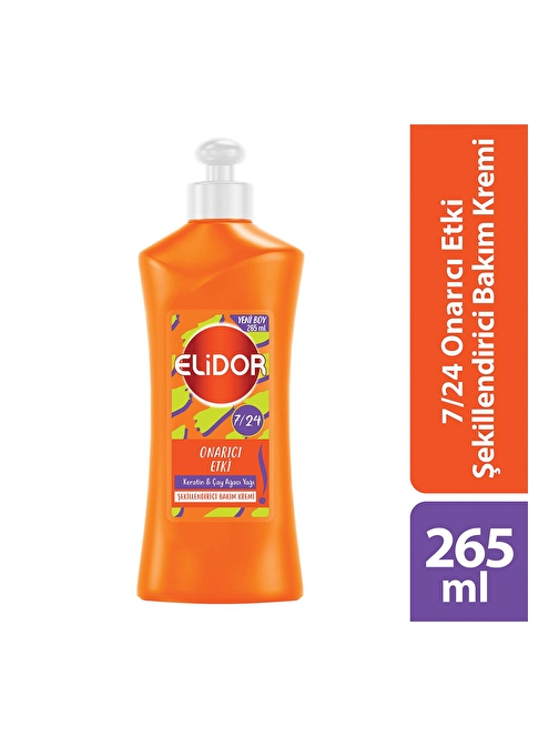 Elidor 7/24 Şekillendirici Saç Bakım Kremi Onarıcı Etki Keratin & Çay Ağacı Yağı 265 ml