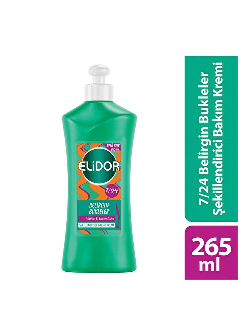 Elidor 7/24 Şekillendirici Saç Bakım Kremi Belirgin Bukleler Elastin & Badem Sütü 265 ml