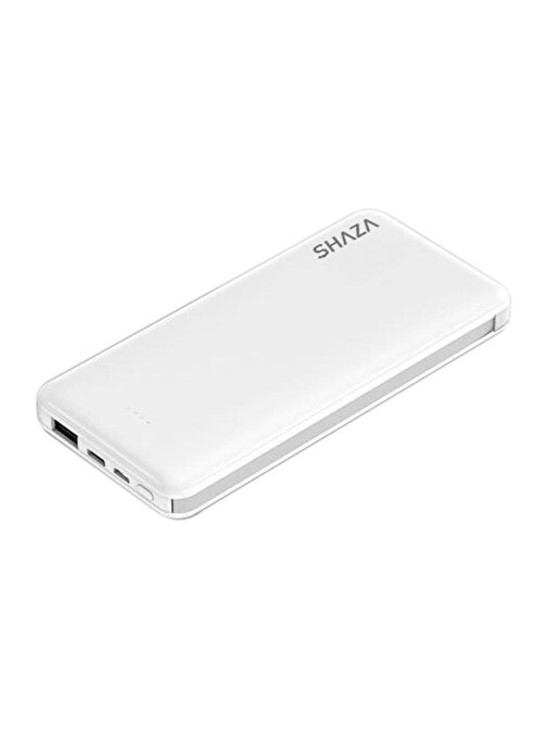 Shaza 4in1 10000 mAh 4in1 Smart Chip USB Type-C Kablolu Powerbank Beyaz