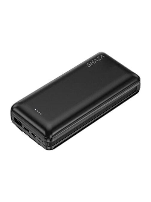 Shaza 4in1 20000 mAh 4in1 Smart Chip USB Type-C Kablolu Powerbank Siyah