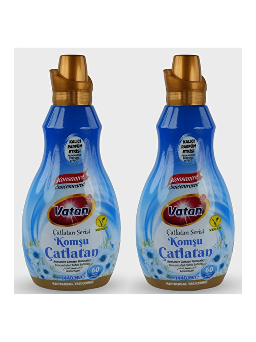 Vatan Komşu Çatlatan Konsantre Çamaşır Yumuşatıcısı 1440 ml 60 Yıkama 2Adet