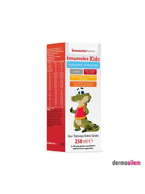 İmuneks Kids Multivitamin ve Mineraller Takviye Edici Gıda 250 ml