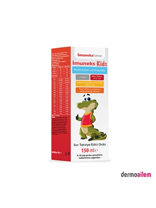 İmuneks Kids Multivitamin ve Mineraller Takviye Edici Gıda 150 ml