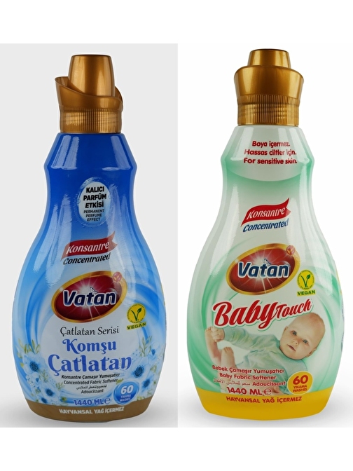 Vatan Komşu Çatlatan-Soft Touch Çamaşır Yumuşatıcısı 1440 ml 60 Yıkama 2 Adet