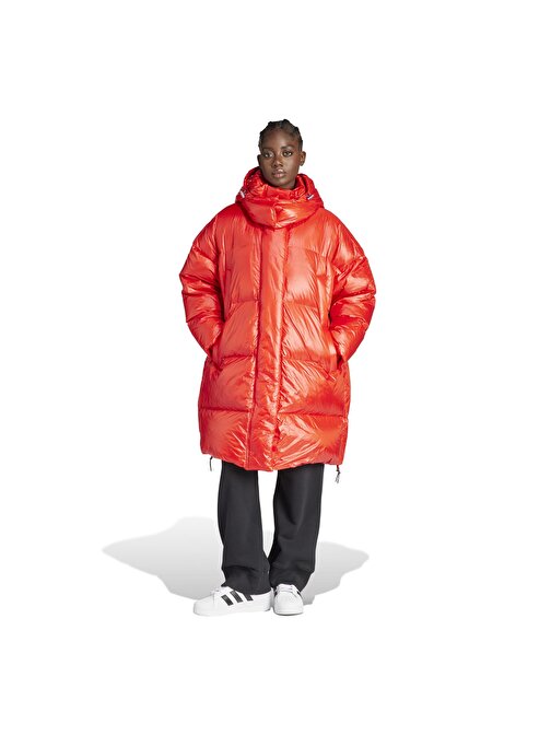 Adidas Ir7118-K Long Jacket Kadın Mont Kırmızı M