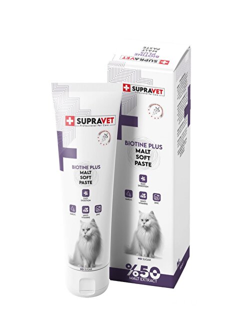Supravet Biotine Plus Kedi Köpek Tüy Sağlığı Güçlendirici Malt Paste 100 gr