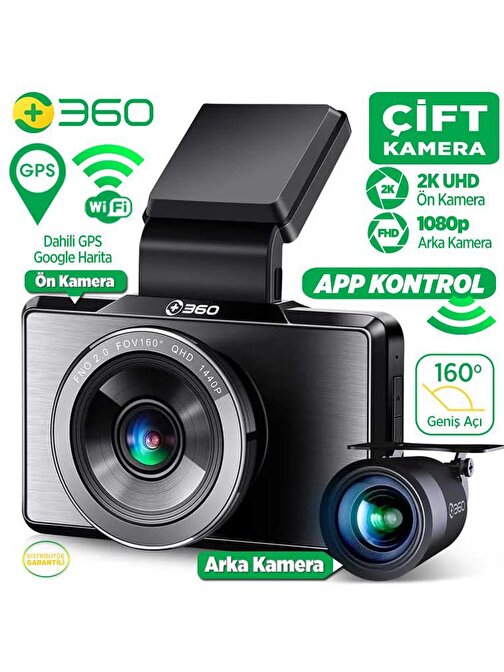 360+ G500H 1080P Çift Kameralı 160 Derece Görüş Açılı Gece Görüşlü IP Wifi Kablolu Akıllı Bullet Güvenlik Kamerası