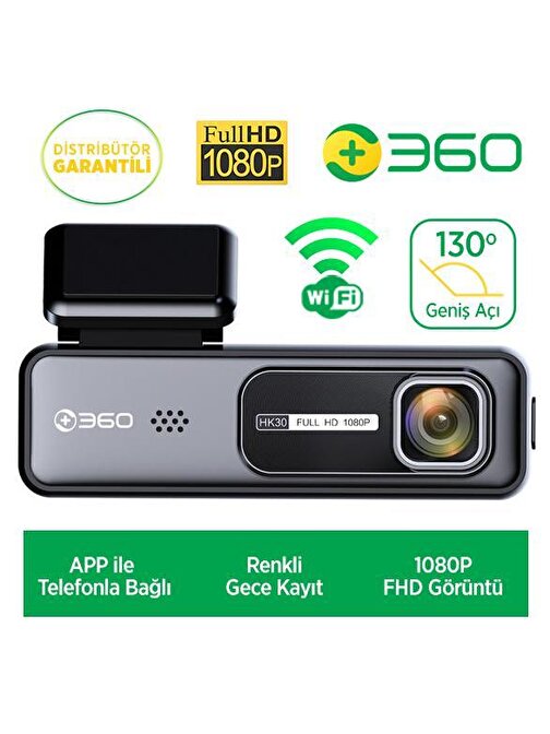 360+ Hk30 1080P 130 Derece Görüş Açılı Gece Görüşlü IP Wifi Kablolu Akıllı Bullet Güvenlik Kamerası