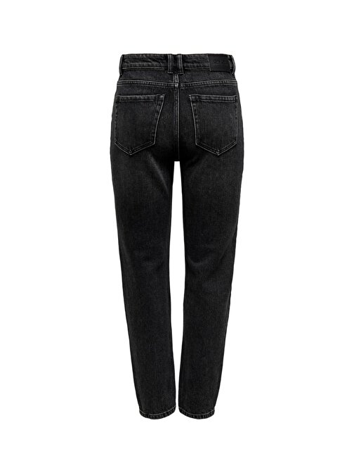 Only Yüksek Bel Dar Paça Normal Siyah Kadın Denim Pantolon ONLEMILY HW STR ANK DNM NAS997 NOOS