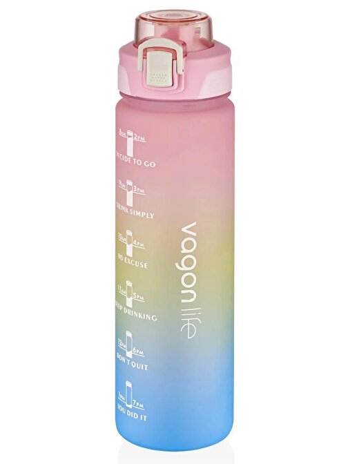 Vagonlife Motivasyon Su Matarası 1000ml Pembe