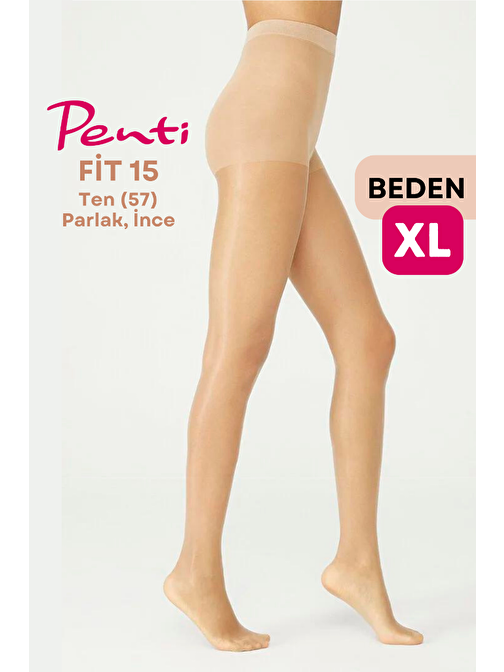 Penti Fit 15 Den Parlak İnce Külotlu Çorap Ten/Nude (57) - 4 Numara X Large