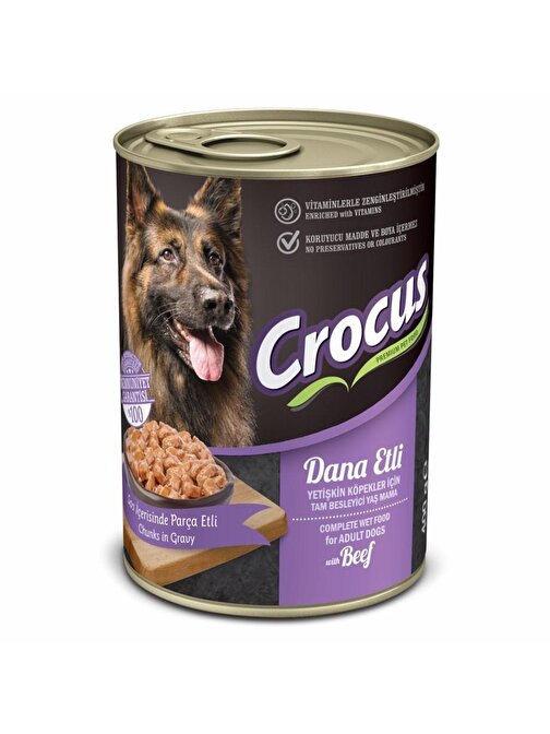 Crocus Yetişkin Köpek Dana Etli Yaş Mama 400G X 12 Adet